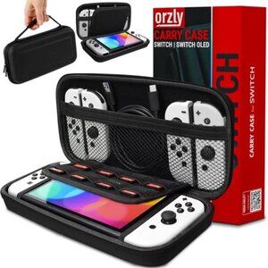 Orzly Carry Case for Nintendo Switch / Nintendo Switch OLED Console in Black